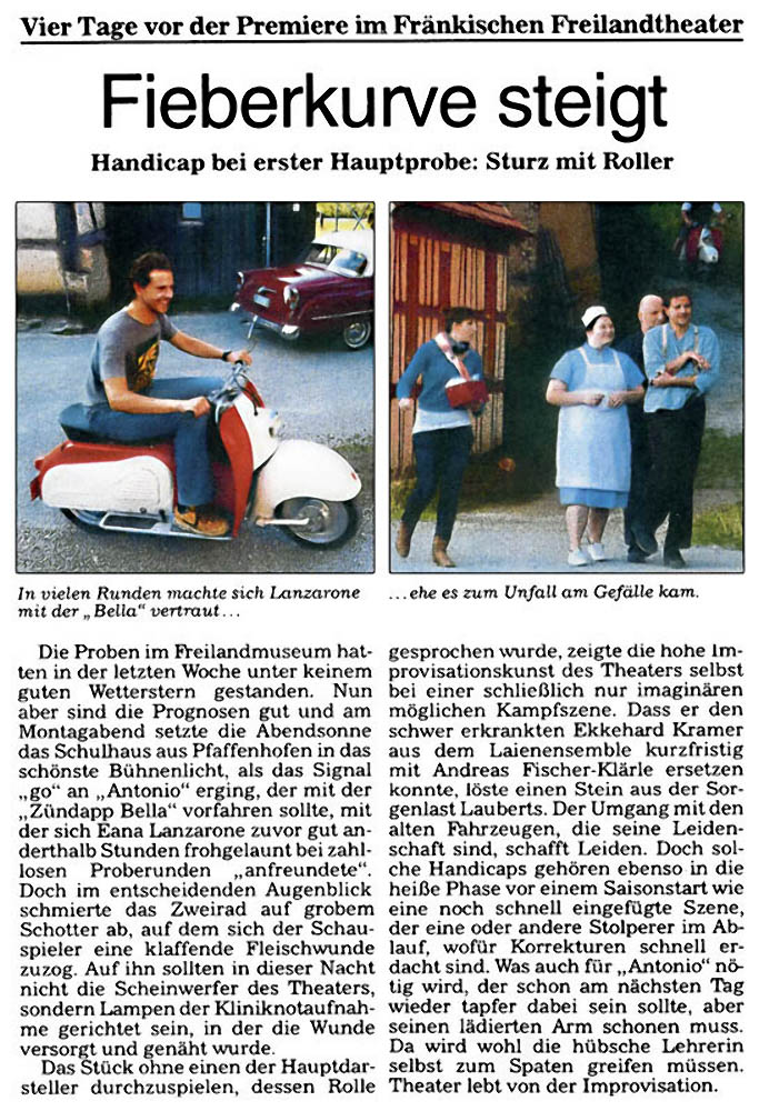 Zeitungsausschnitt: Fieberkurve steigt